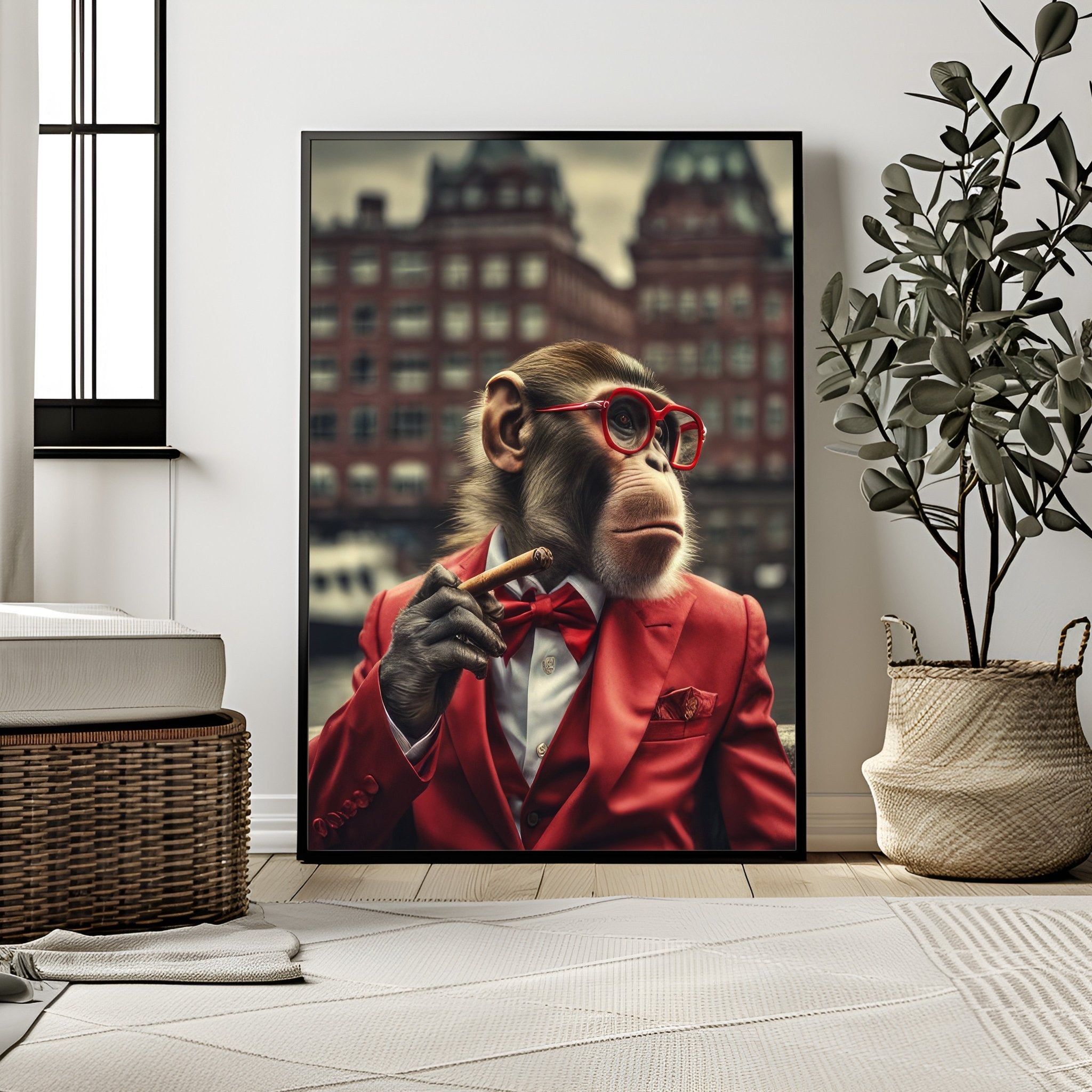 Red Suit Soprano | Unique Monkey Wall Art Print - Print