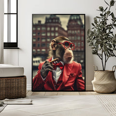 Red Suit Soprano | Unique Monkey Wall Art Print - Print