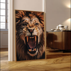 Roaring Lion | Fierce Jungle King Wall Art Print - Print