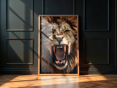 Roaring Lion | Fierce Jungle King Wall Art Print - Print