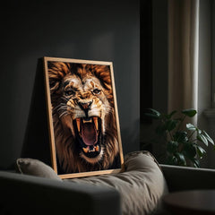 Roaring Lion | Fierce Jungle King Wall Art Print - Print
