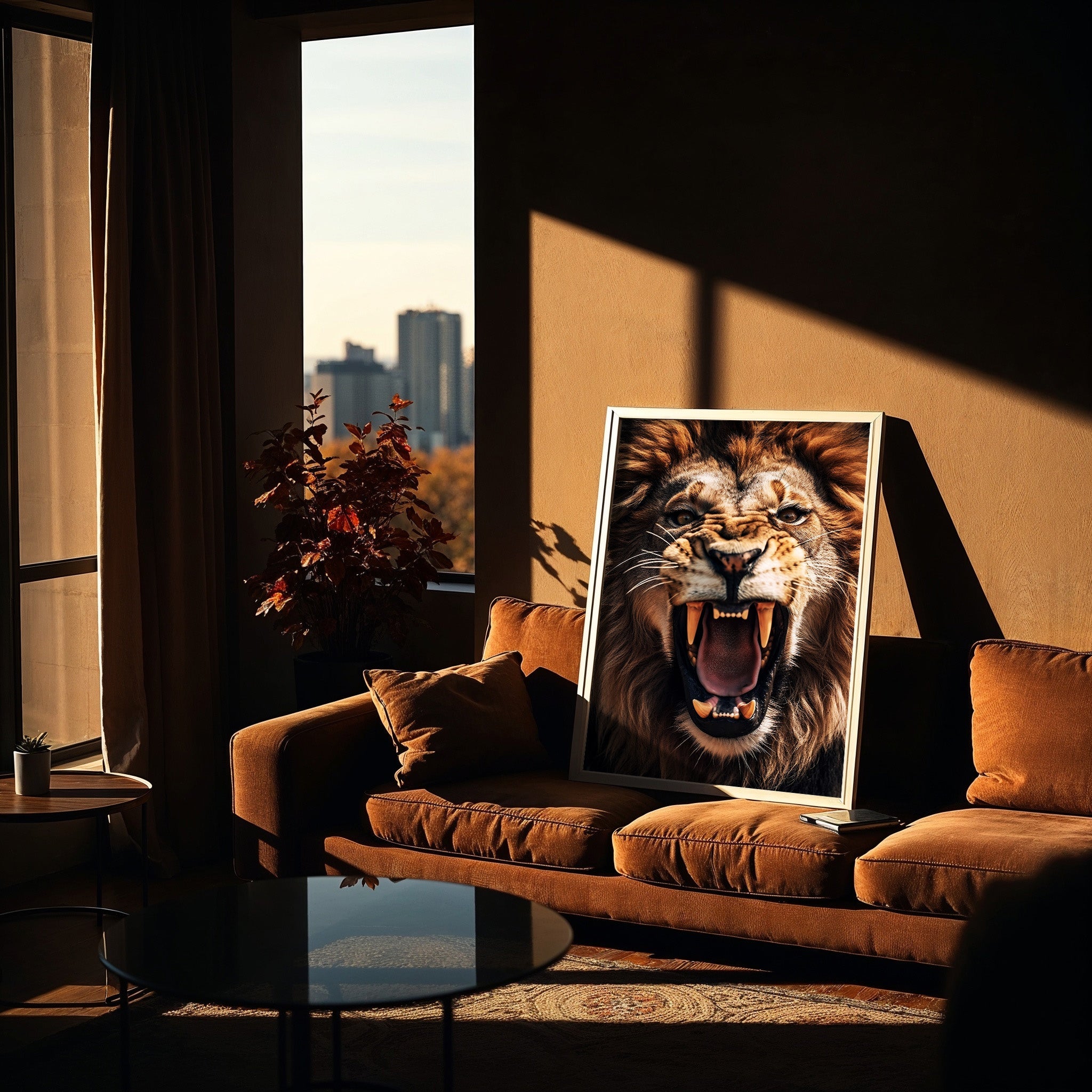 Roaring Lion | Fierce Jungle King Wall Art Print - Print
