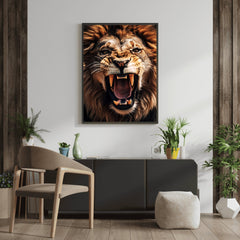 Roaring Lion | Fierce Jungle King Wall Art Print - Print