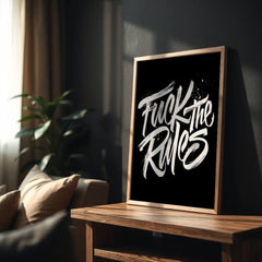Rule Breaker | Bold Typography Statement Art Print - Print