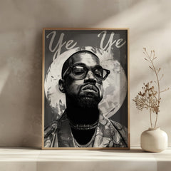 Saint Ye | Kanye West Monochrome Icon Wall Art Print