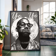 Saint Ye | Kanye West Monochrome Icon Wall Art Print