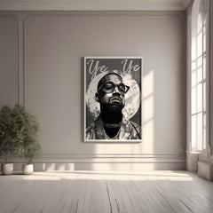 Saint Ye | Kanye West Monochrome Icon Wall Art Print