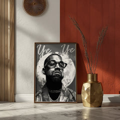 Saint Ye | Kanye West Monochrome Icon Wall Art Print