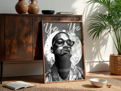 Saint Ye | Kanye West Monochrome Icon Wall Art Print