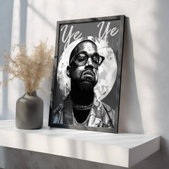 Saint Ye | Kanye West Monochrome Icon Wall Art Print