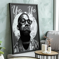 Saint Ye | Kanye West Monochrome Icon Wall Art Print