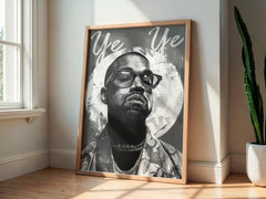 Saint Ye | Kanye West Monochrome Icon Wall Art Print