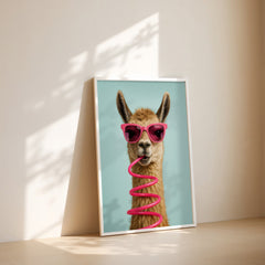 Sassy Sipper | Unique Llama Wall Art Print - Print