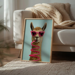 Sassy Sipper | Unique Llama Wall Art Print - Print
