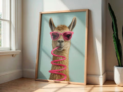 Sassy Sipper | Unique Llama Wall Art Print - Print
