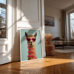 Sassy Sipper | Unique Llama Wall Art Print - Print
