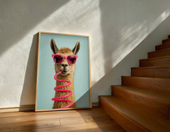 Sassy Sipper | Unique Llama Wall Art Print - Print