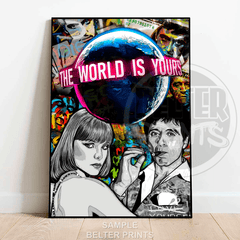 scarface pop art print the world is yours wall art colourful graffiti street poster