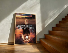 Mindset Is Everything | Lion Motivational Wall Art Print