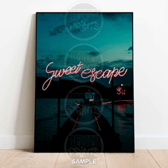 Sweet Escape | Neon Travel Wall Art Print - A4 – 21x29cm (8x12’’) - Print