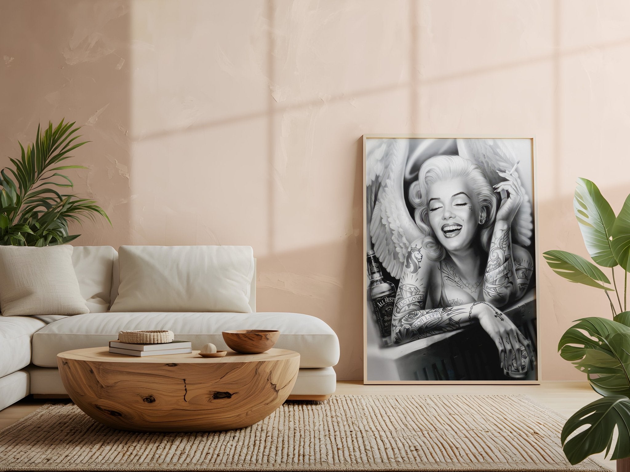 Tattooed Monroe | Bold Marilyn Rebel Wall Art Print - Print