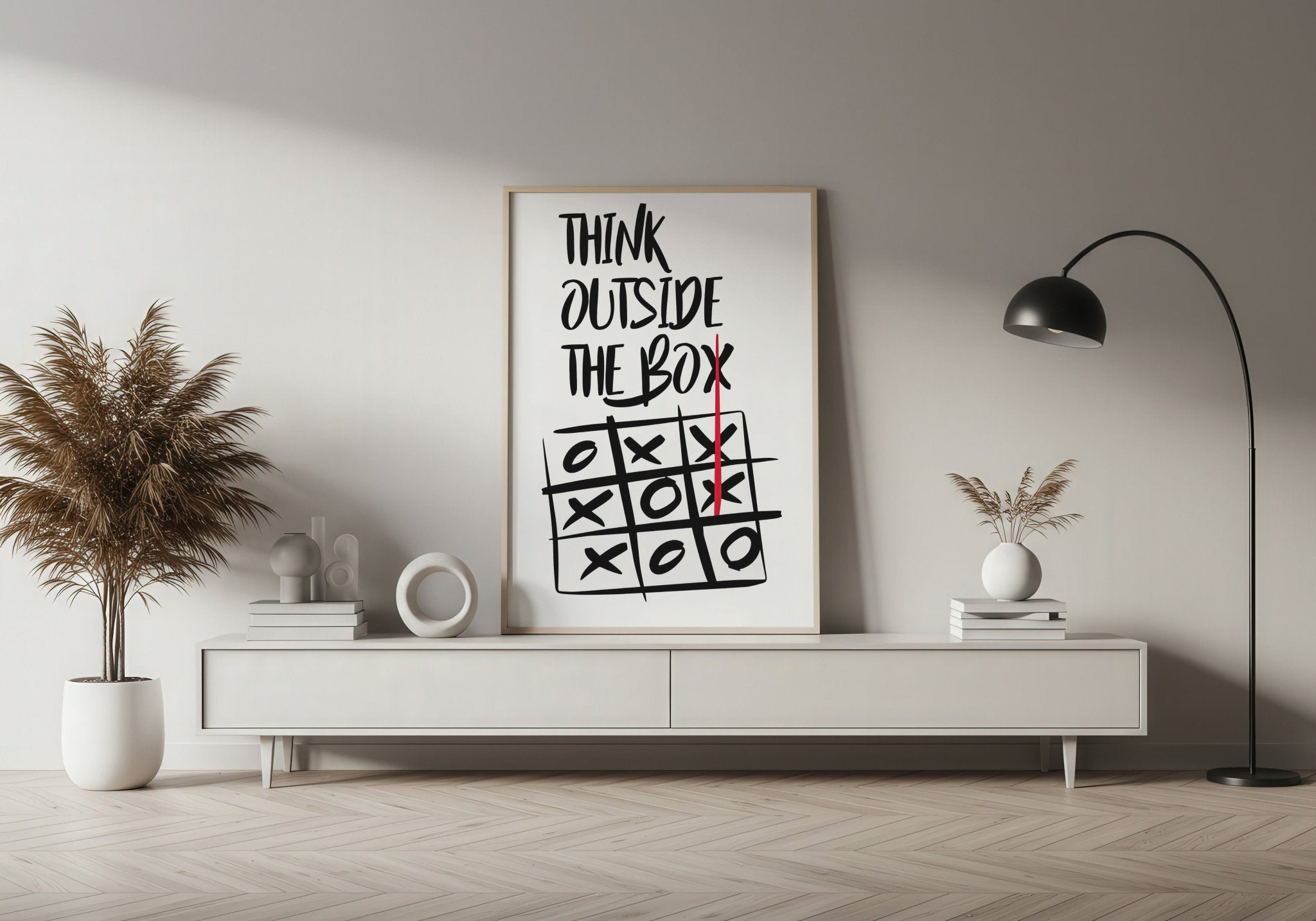 Think Outside The Box | Bold Motivation Wall Art Print - Print
