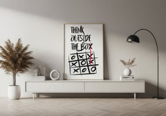 Think Outside The Box | Bold Motivation Wall Art Print - Print
