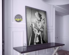 Unapologetic Repose Wall Art Print – Woman Smoking on Toilet with Glass of Wine - Print