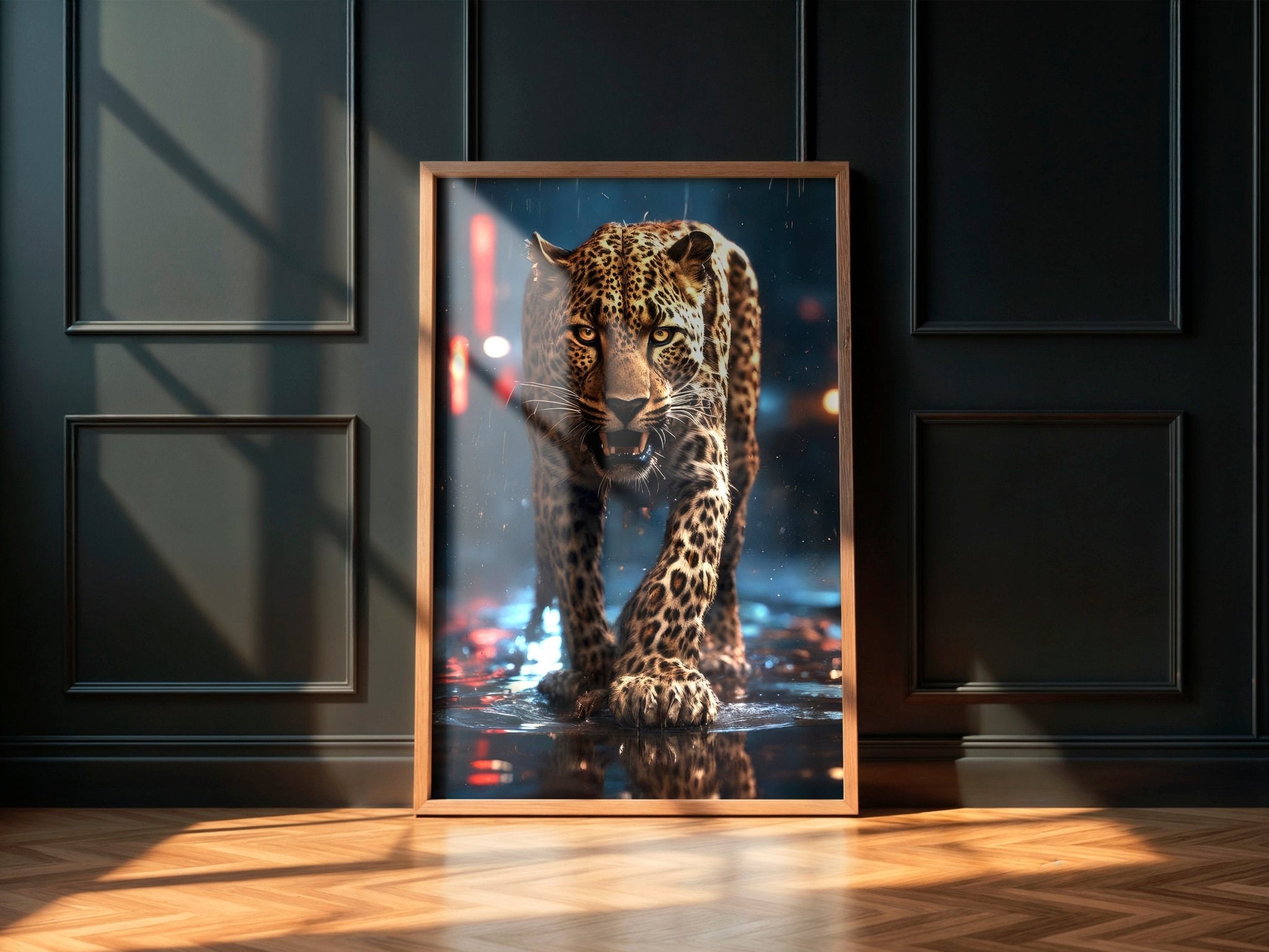 Urban Strut | Leopard Jungle Cat Wall Art Print - Print