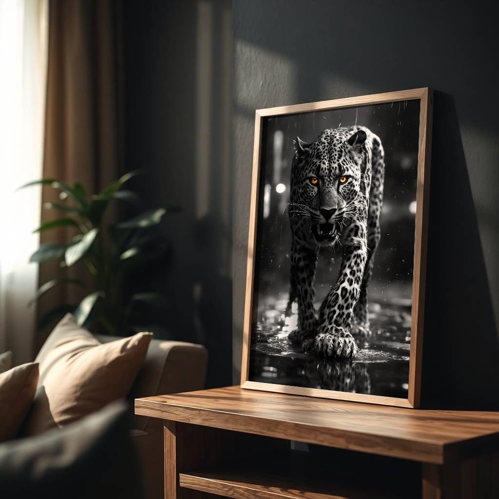 Urban Strut | Leopard Jungle Cat Wall Art Print - Print