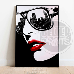 urban chic wall art bold red lips pop art poster