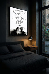 HEAD HIGH | Tupac Wall Art | Inspirational Black|and|White Hip|Hop Quote Print