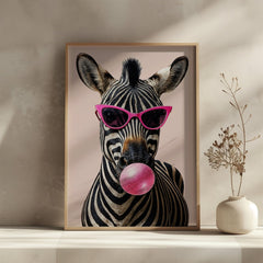 Zebra With Attitude | Unique Animal Wall Art Print - Print