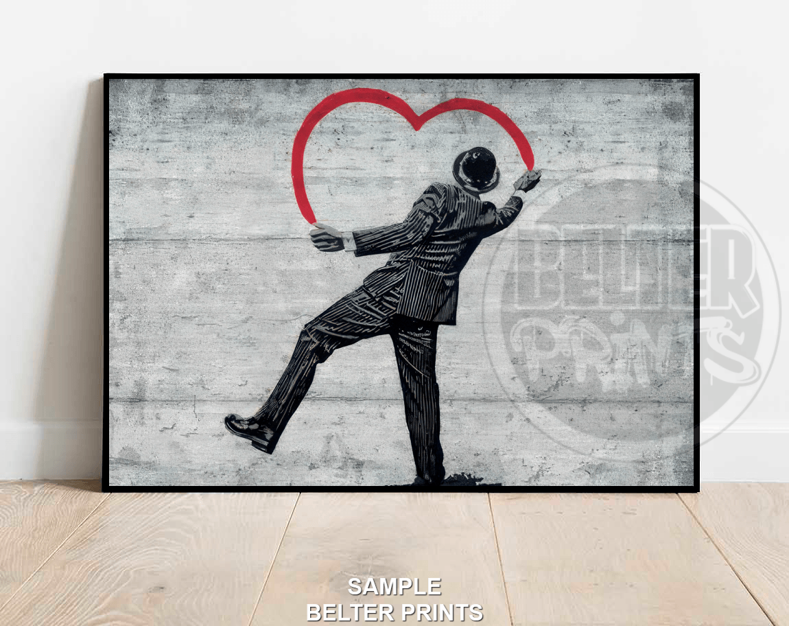 Heartfelt Expression Banksy-Inspired Wall Art Print