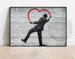 Heartfelt Expression Banksy-Inspired Wall Art Print