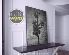 Monkey Action Banksy-Inspired Wall Art Print