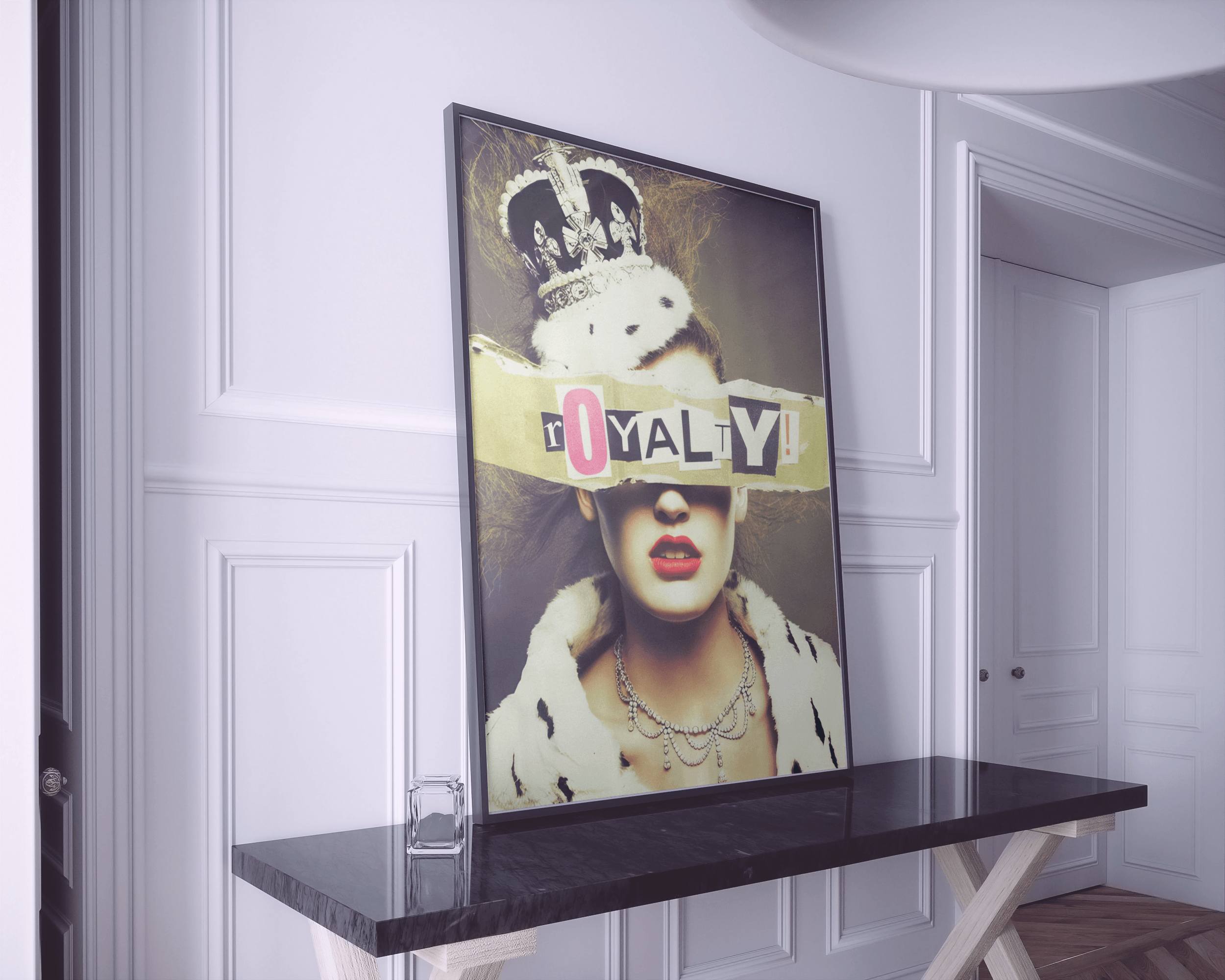 Royalty Wall Art Print – Woman Wearing Crown with Bold Text Overlay