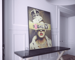 Royalty Wall Art Print – Woman Wearing Crown with Bold Text Overlay