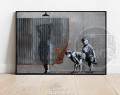 Peeking Banksy-Inspired Wall Art Print