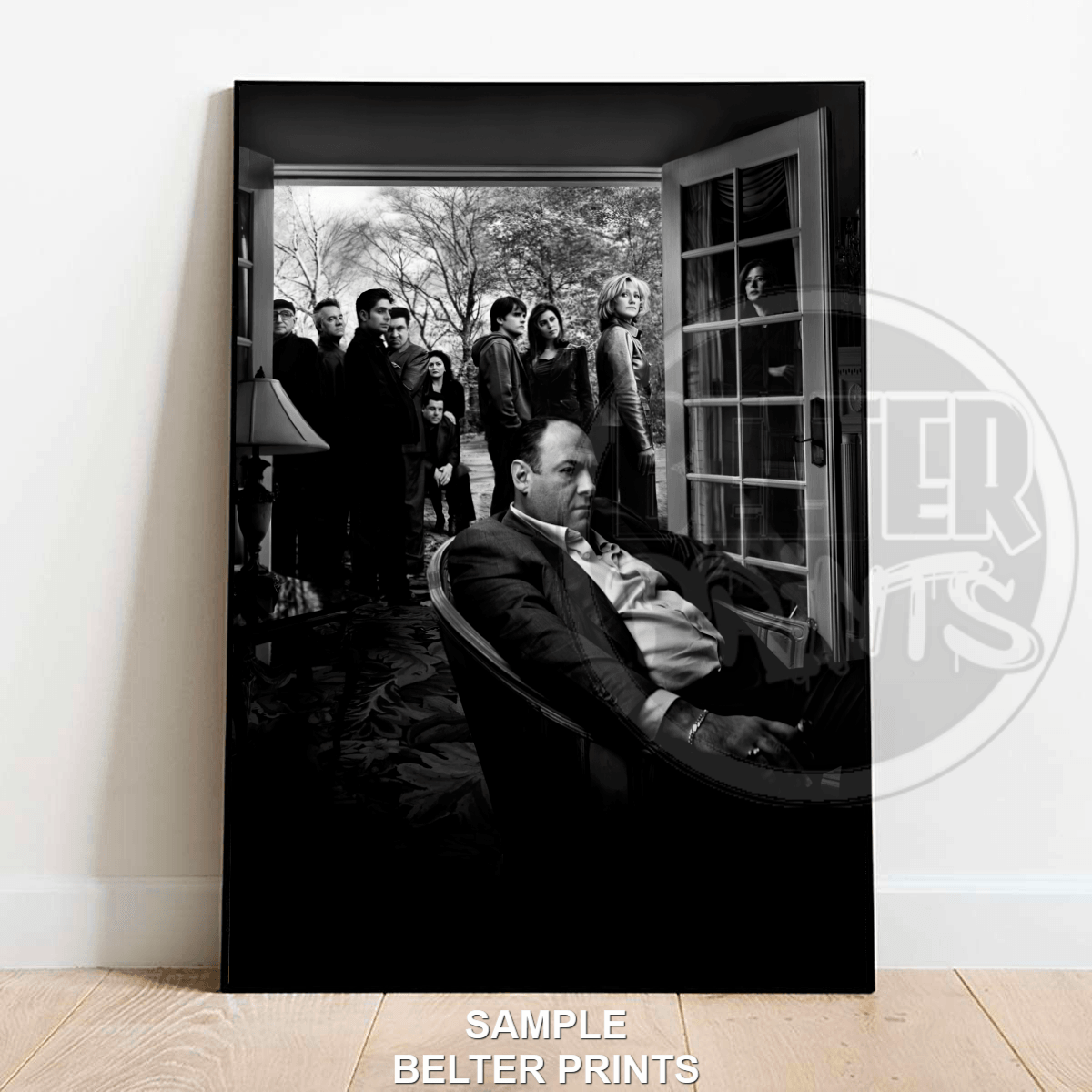 The Sopranos Wall Art Print – Tony Soprano Noir Cast Poster in Black and White