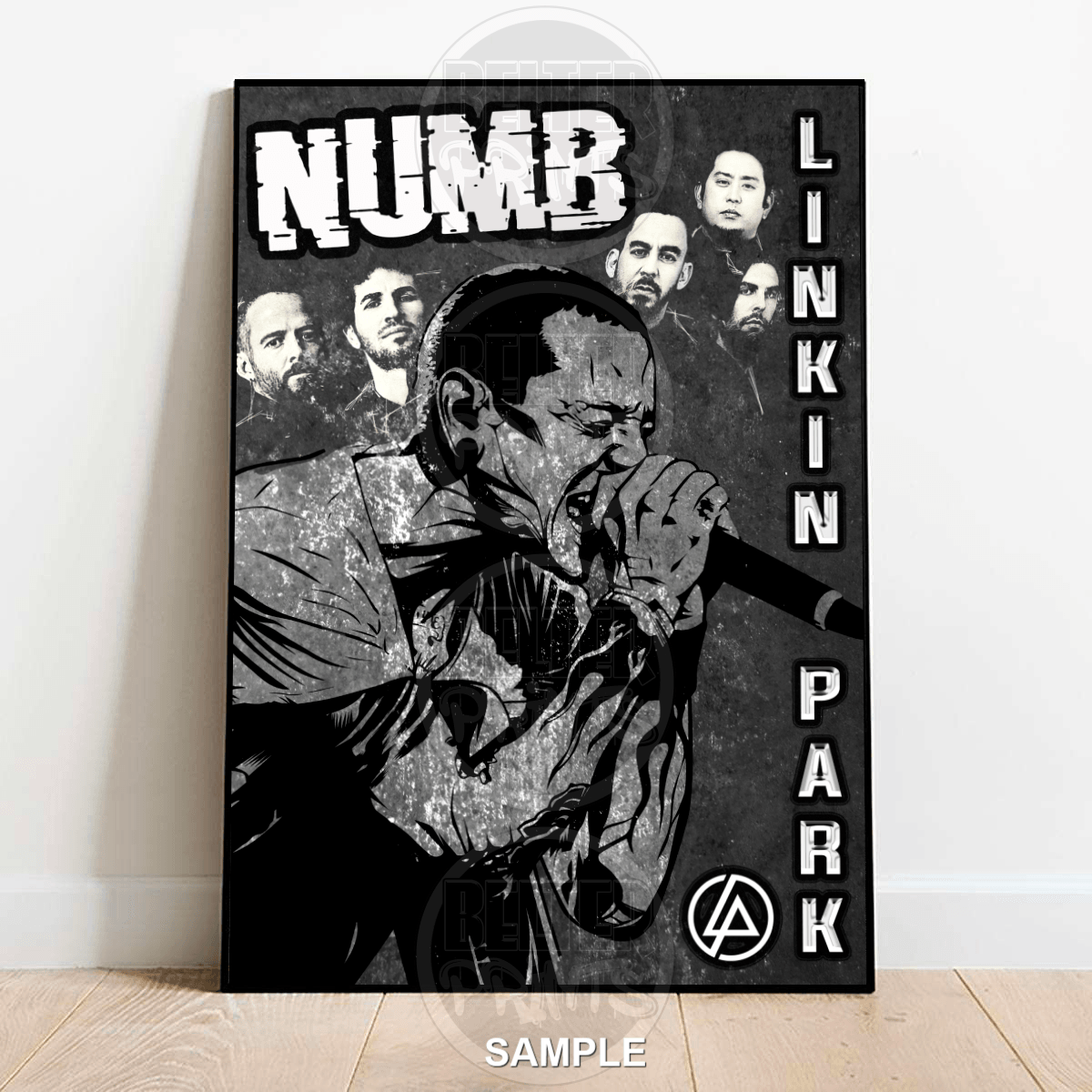 Linkin Park Numb Tribute Wall Art | Bold Grayscale Rock Legend Print