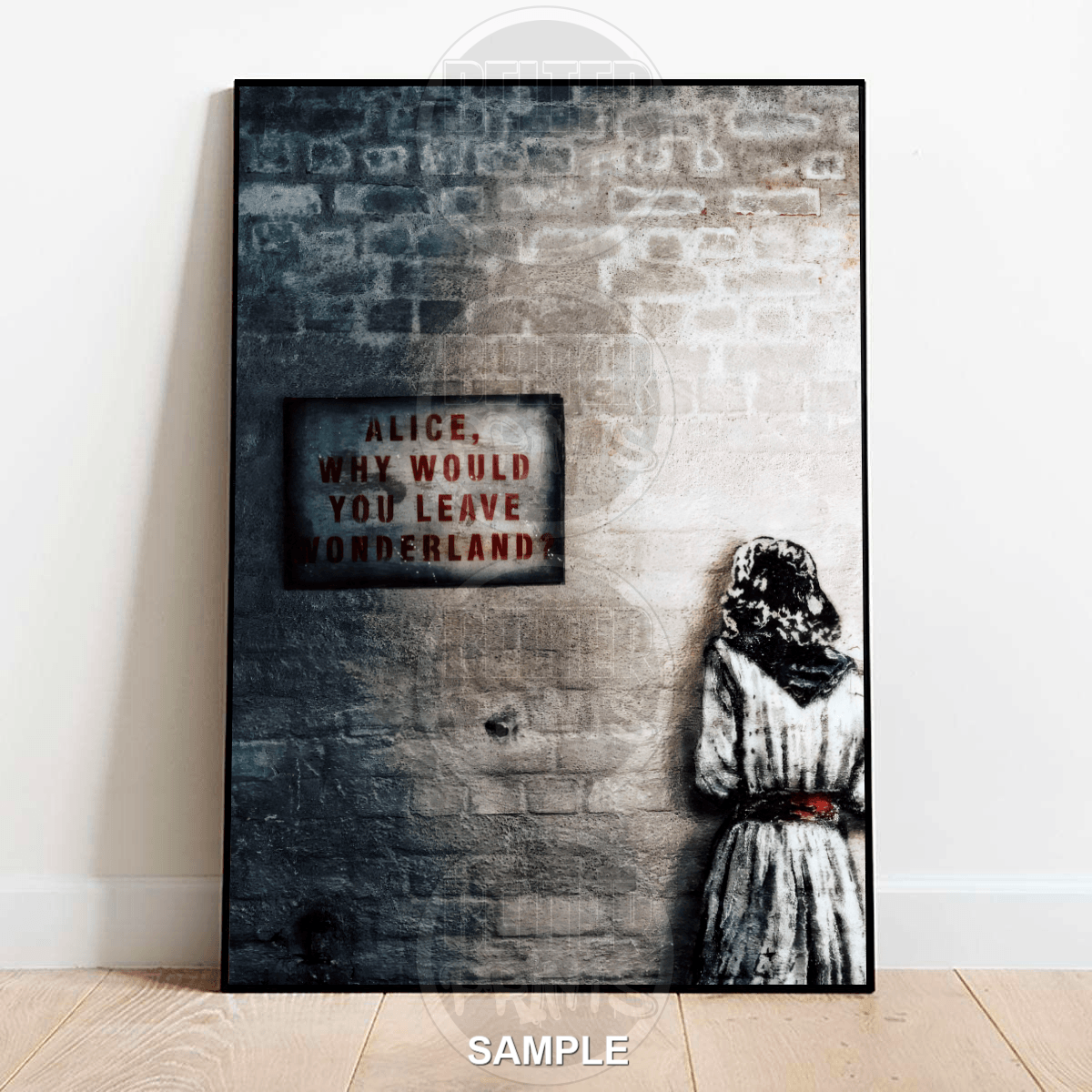 Alice Wonderland Banksy-Inspired Wall Art Print