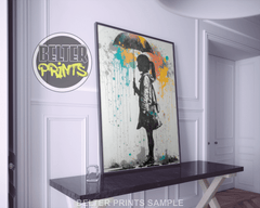 Colourful Rain Part1 Banksy-Inspired Wall Art Print