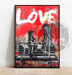 Love Banksy-Inspired Wall Art Print