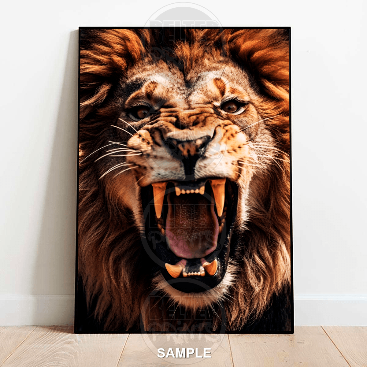Roaring Lion Wall Art – Fierce Jungle King Animal Print