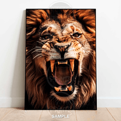 Roaring Lion Wall Art – Fierce Jungle King Animal Print