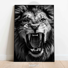 Roaring Lion Wall Art – Fierce Jungle King Animal Print