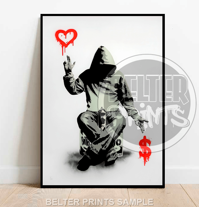 Love or Money Banksy-Inspired Wall Art Print