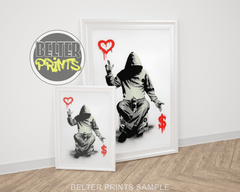 Love or Money Banksy-Inspired Wall Art Print