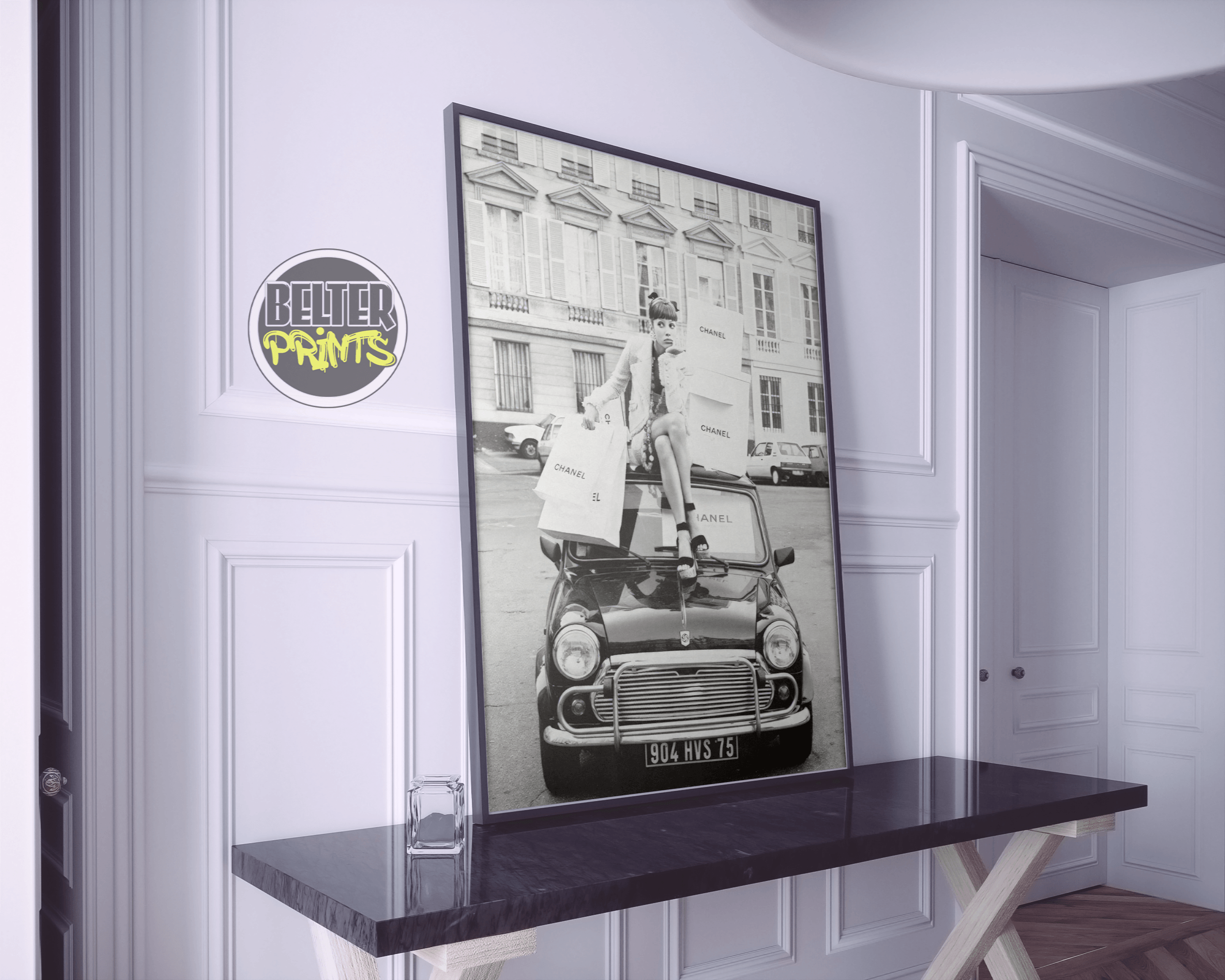 Chanel Shopping Wall Art | Parisian Glamour Poster | Vintage Fashion Street Style Print